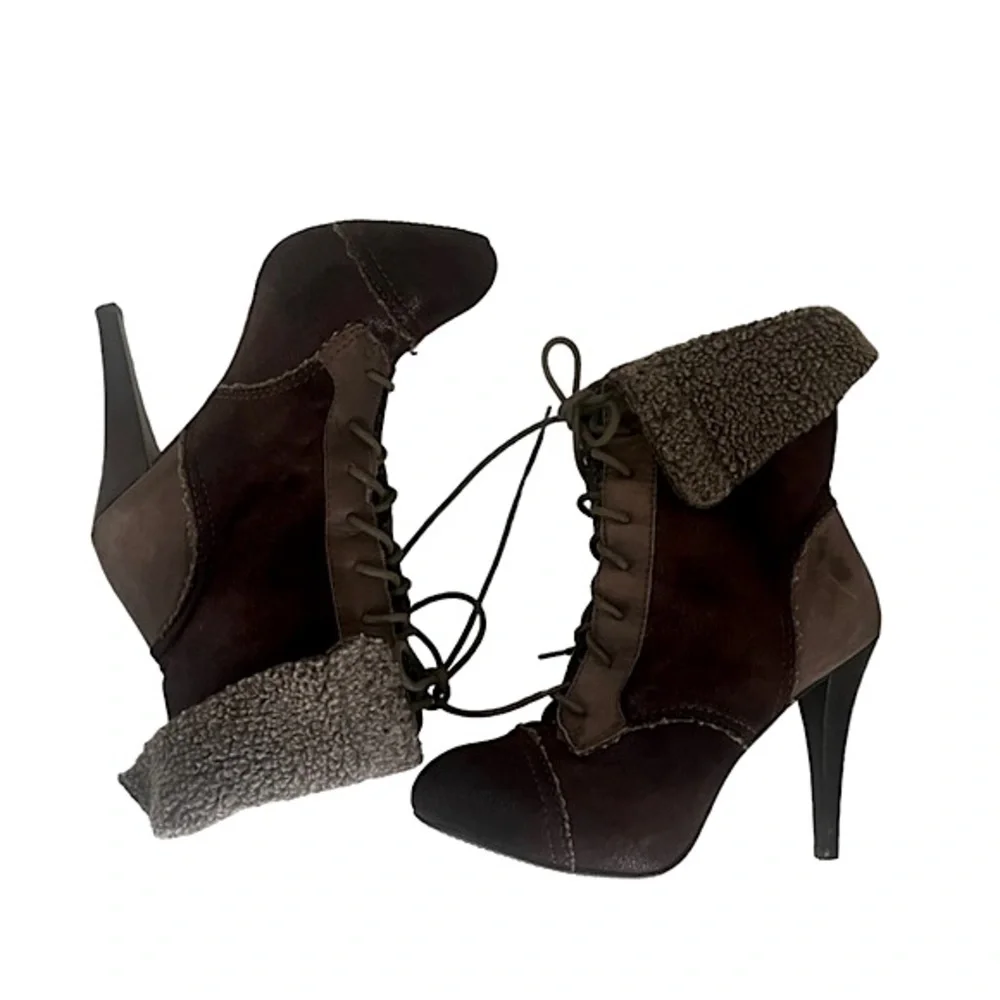 Max Studio Shearling Lace up Boots - Picture 7 of 15